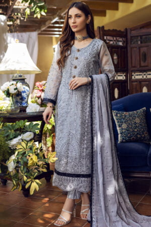 Gul-E-Bulbul - Embroidered Silk Net Unstitched 3Pc Suit